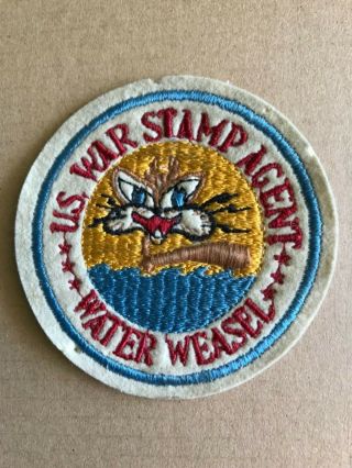 Wwii U.  S.  War Stamp Agent Patch Water Weasel