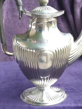 Unbranded Sterling Silver Vintage Ribbed Style Coffee Pot 5