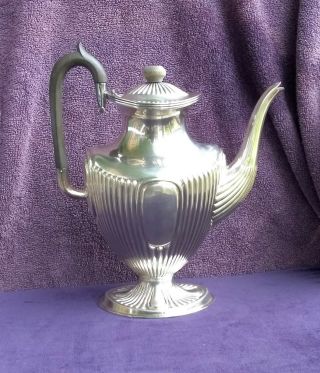 Unbranded Sterling Silver Vintage Ribbed Style Coffee Pot 6