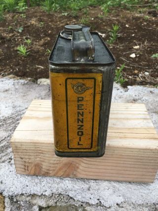Rare Vintage Pennzoil Motor Oil Can With Bell From 1920 ' s Or 1930 ' s 2