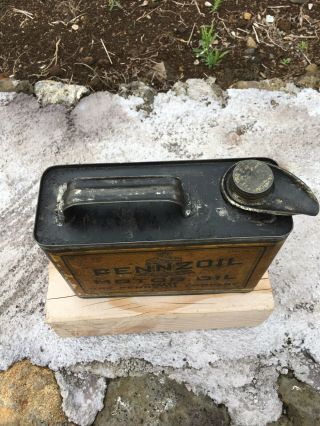 Rare Vintage Pennzoil Motor Oil Can With Bell From 1920 ' s Or 1930 ' s 5
