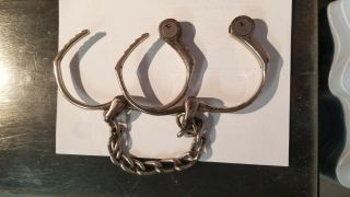 Vintage Bean Cobb Handcuff Leg Irons Antique Police 1899