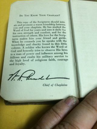 1943 US Military ARMY Bible FDR Testament WWII Issued Edition Roosevelt WW2 7