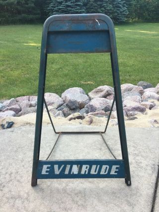 Vintage 1940s / 1950s Evinrude 2 Piece Outboard Boat Motor Stand Rare Collector
