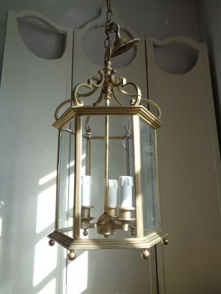 Large Vintage 3 Light Christopher Wray Lantern