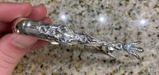 Lqqk (rare) Lily By Whiting Sterling Silver Sugar Tong 4 1/8 " Pat 1902