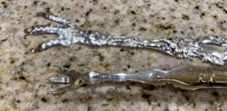 LQQK (RARE) Lily by Whiting Sterling Silver Sugar Tong 4 1/8 