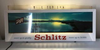 Vintage 1958 Schlitz Beer Fishing Light “move Up To Quality,  Move Up To Schlitz”