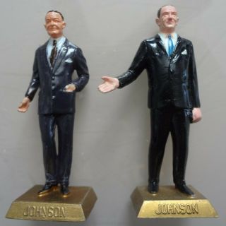 2 Figures 1 - Rare 36th President Johnson Vintage 1960s Marx 2.  5 " Figure
