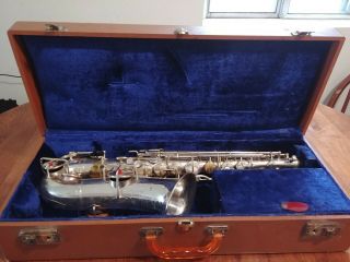 Vintage Silver Buescher True Tone Low Pitch Alto Saxophone
