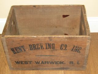 Rare Vintage Kent Brewing Co.  W.  Warwick Ri Wooden Crate