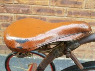 tricycle seat LEATHER PRE WAR Vtg ANTIQUE Bike Part AMERICAN TOLEDO OHIO 6