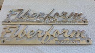 Rare Old Vintage Fiberform Metal Boat Emblem Nameplate Hull Logo Spokane Fiber