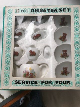 Vintage Porcelain Child’s Or Doll Tea Set - Complete - Service For Four