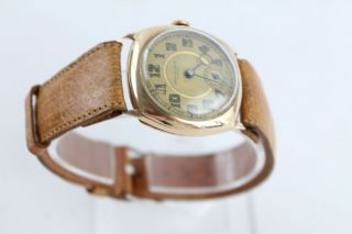 Vintage Gents ANGUS & COOTE Sydney 9ct Gold Cased WRISTWATCH Hand - Wind 4