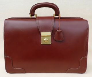 Brooks Brothers Peal & Co Vintage Briefcase Black Leather Case Doctors Bag