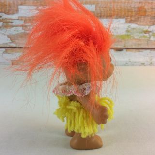 Vintage RUSS Berrie Troll Doll 5” My Lucky Tiki Hawaiian Troll 18306 Yarn Skirt 2