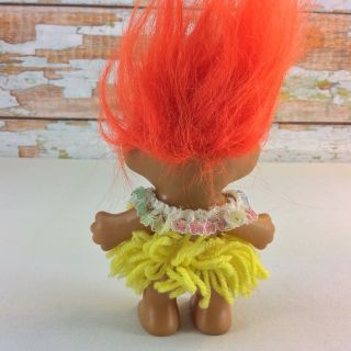 Vintage RUSS Berrie Troll Doll 5” My Lucky Tiki Hawaiian Troll 18306 Yarn Skirt 3