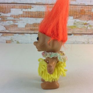 Vintage RUSS Berrie Troll Doll 5” My Lucky Tiki Hawaiian Troll 18306 Yarn Skirt 4