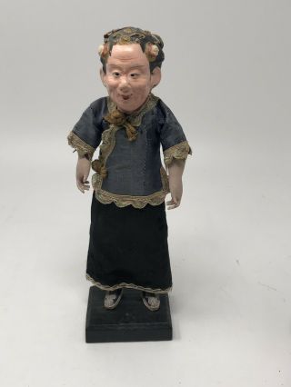Incredible Antique Paper Mache Chinese/japanese Samurai Paper Mache Doll