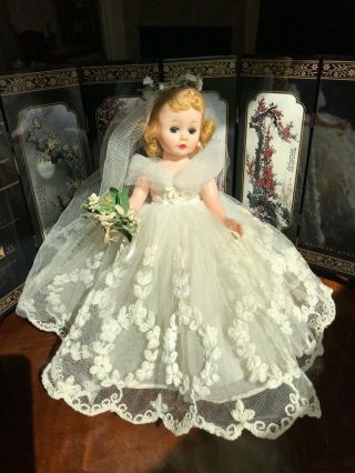 Vintage Rare Htf 1958 Madame Alexander Cissette Bride Doll 9 "