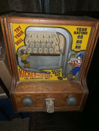 1935 Bakers Catcher & Catcher Arcade Pinball Rare