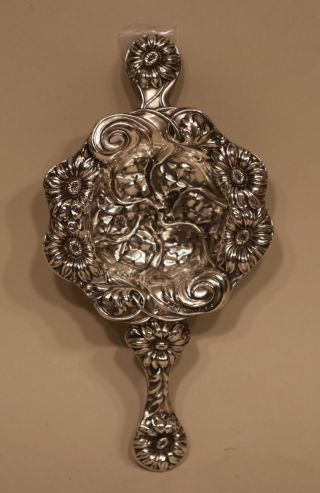 Art Nouveau Sterling Silver Repousse Floral Tea Strainer 22.  7g