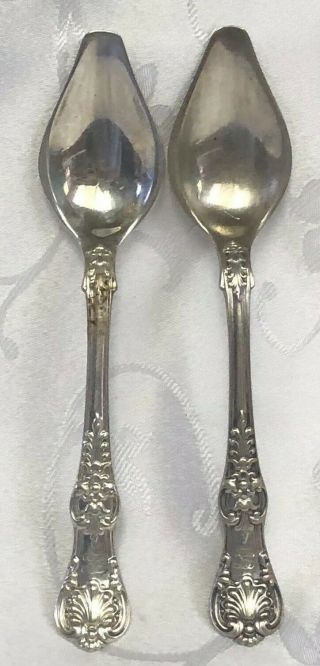 2 English King By Tiffany & Co Sterling Silver 5 - 1/2” Melon Spoon 6 Monogram