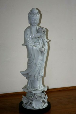 Chinese Large Dehua Blanc De Chine Porcelain Statue