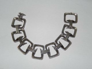 Vintage Unoaerre Uno A Erre Italy Modernist Sterling Link Bracelet