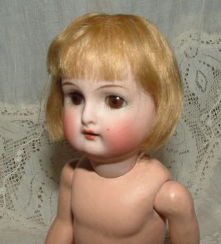 Antique German Halbig K R Doll,  Open Mouth,  Teeth - Bisque Head,  8 