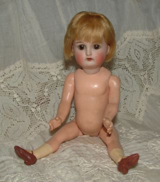 Antique German Halbig K R Doll,  Open Mouth,  Teeth - Bisque Head,  8 