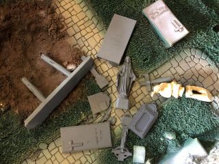 CONTE WW2 PRIORY CEMETERY PLAYSET DDAY BUILDINGS NORMANDY rare 6