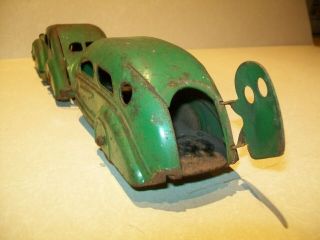 Vintage Pressed Steel 1930 ' s Wyandotte Coupe Car & Airstream Travel Trailer 3