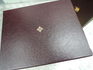 Rare Authentic Patek Philippe Dome table clocks Leather Box Case 3