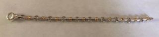 Rare Vintage Authentic Tiffany & Co Bar Link Bracelet Sterling Silver & 18k Gold 2
