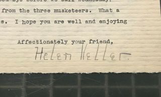 Helen Keller RARE Signed 1932 Typed Letter JSA LOA Blind - Deaf Author / Activist 2