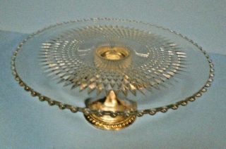 Vintage Duchin Weighted Sterling Silver And Glass Cake Platter