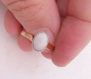 15ct Gold Solid Fiery Opal Victorian Ring,  R.  N,  9k 375