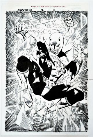Daredevil As Darkdevil 2 Page 14 Art Incredible Splash Ron Frenz Rare