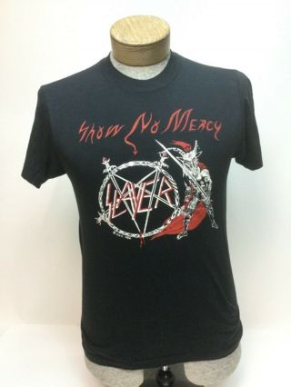 Rare Vintage 1980s Slayer Show No Mercy 1984 T Shirt Rock L Concert