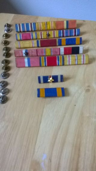 Vintage Ww Ii U.  S Military Navy Ribbon Bars (7)