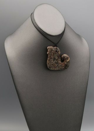 Antique Carved Multi - Color Jade Figurine Pendant Necklace Set of 4 250.  6 Grams 3