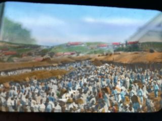 Extremely Rare early 1900s Choson Glass Color Slide Korean 장날 Korea 6