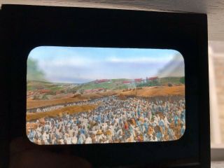 Extremely Rare early 1900s Choson Glass Color Slide Korean 장날 Korea 8