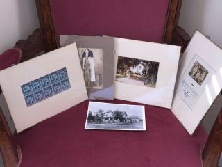 Vintage Glass Framed John Brinkley Photos - Goat Gland Doctor - Political Stamps 2