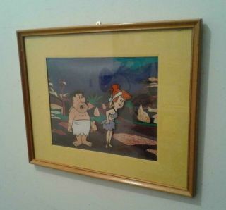 Flintstones Cel Vintage 1960s Fred And Wilma Hanna - Barbera