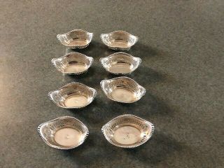 Gorham Sterling Reticulated Nut Dishes Set Of 8 Antique C1863 - 1890 