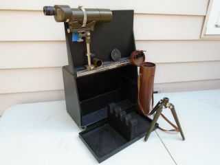 Vintage Gun Pachmayr Range Box Bausch Lomb 26x Spot Scope,  Tripod