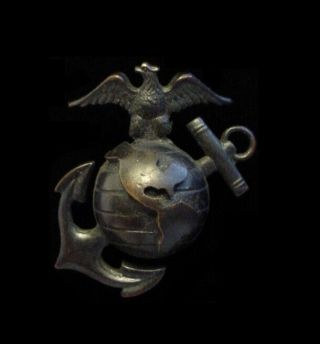Wwii Ww2 Us Marine Corps Usmc Officer Ega Eagle Globe Anchor Collar Insignia Pin